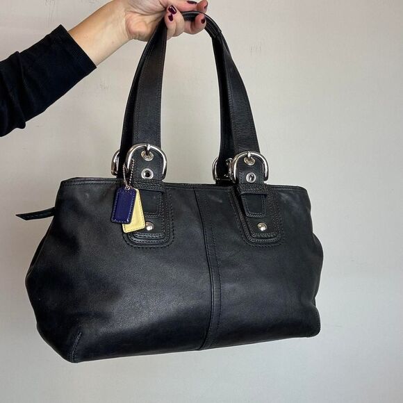 Coach Vintage Y2K Black Leather Soho Tote Shoulder Bag - Picture 1 of 7